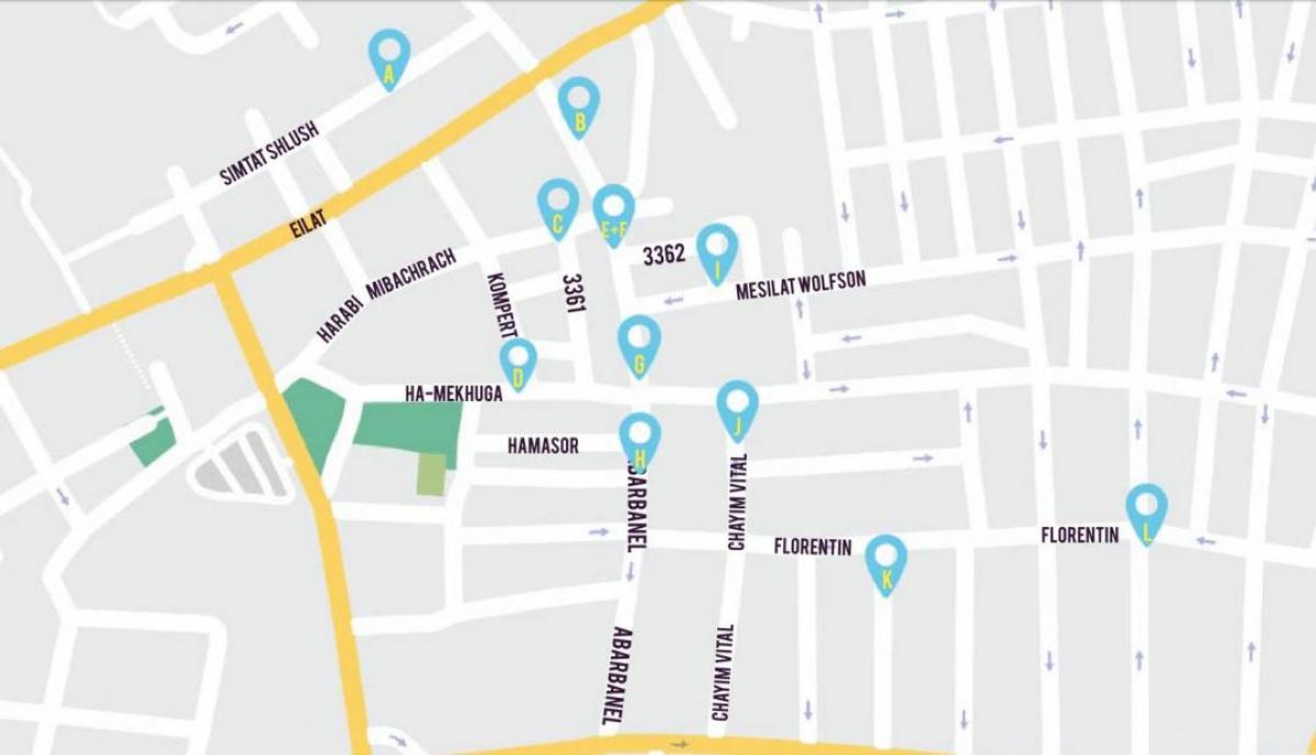 מפה של florentin תל אביב