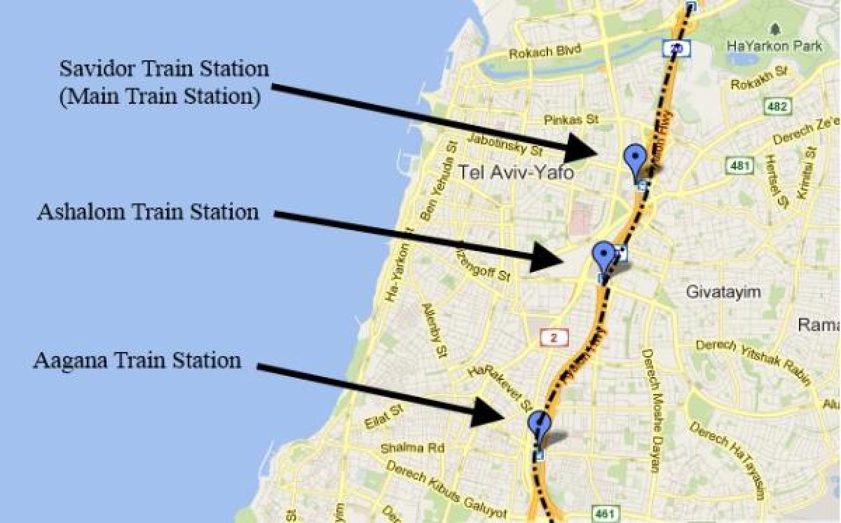 מפה של sherut מפת תל אביב