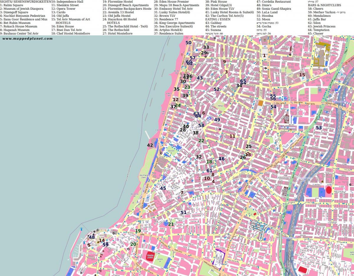 מפה של כיכר רבין תל אביב