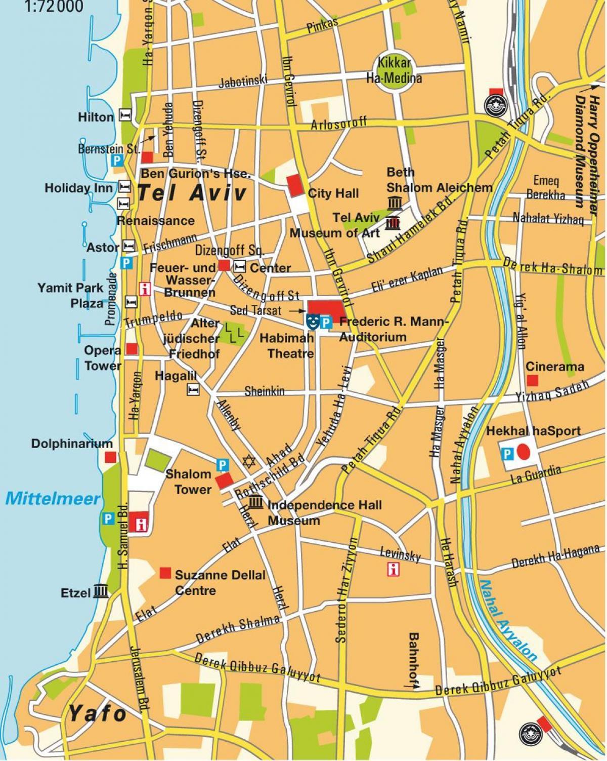 מפה של תל אביב אזור
