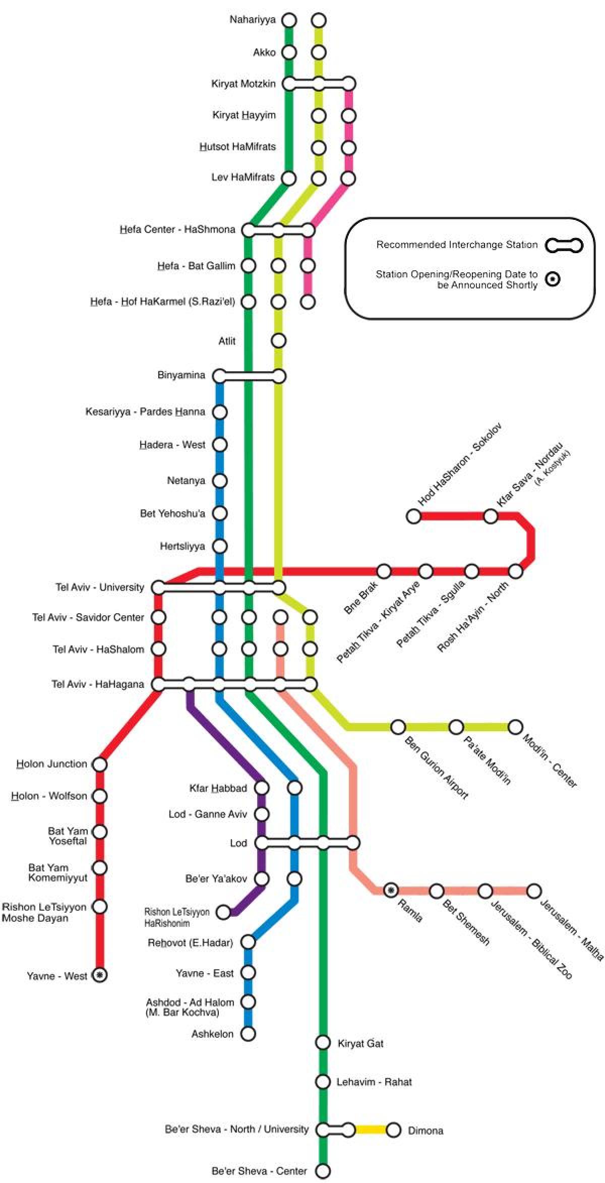 מפה של תל אביב רכבת