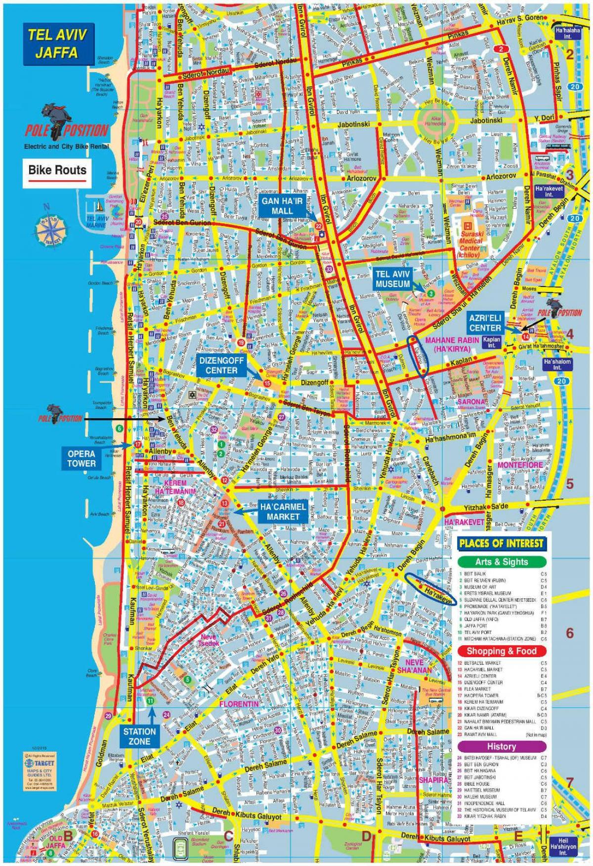 מפה של תל אביב אופניים