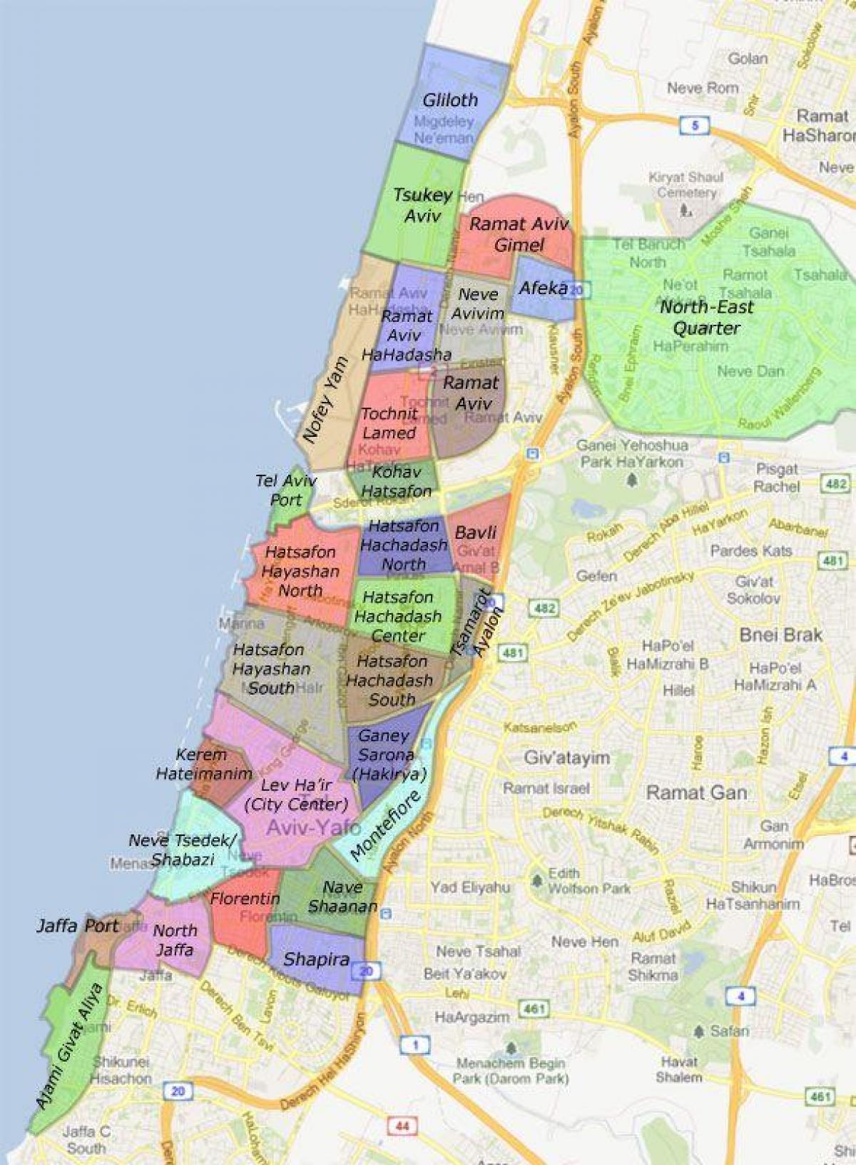 תל אביב שכונות מפה