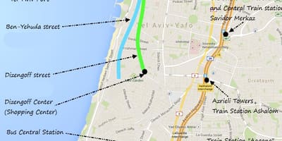 מפה של תל אביב תחבורה ציבורית