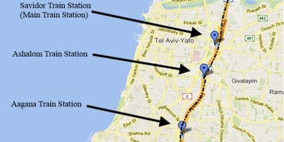 מפה של sherut מפת תל אביב